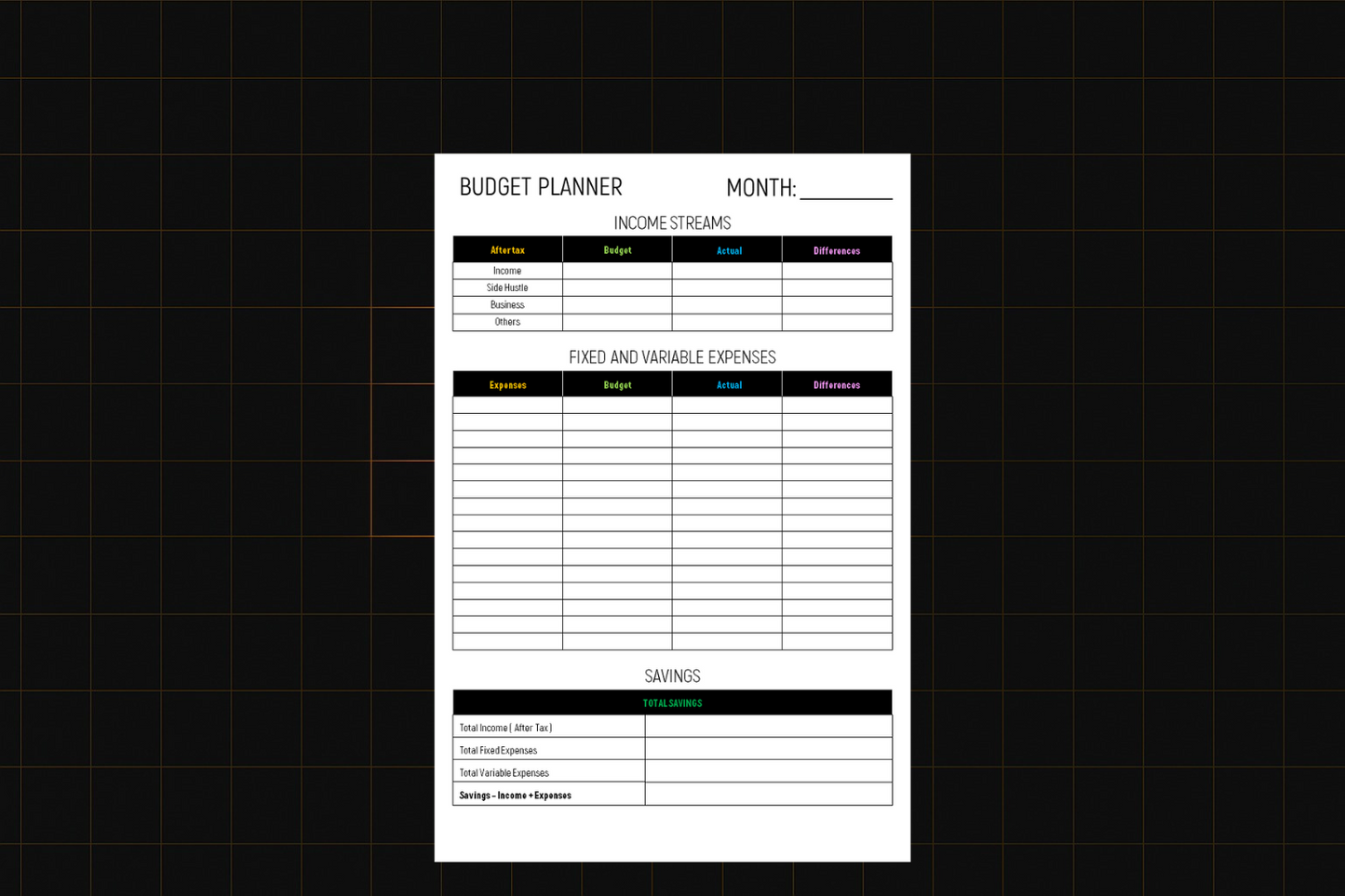Plan Your Budget 6