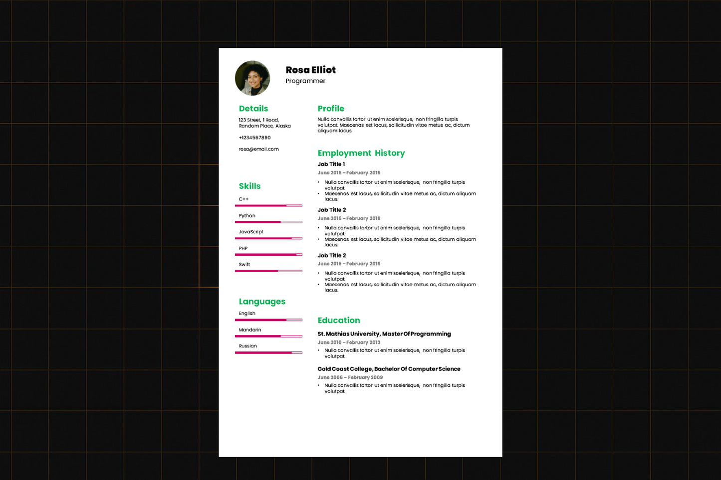 EZ Resume Template 5