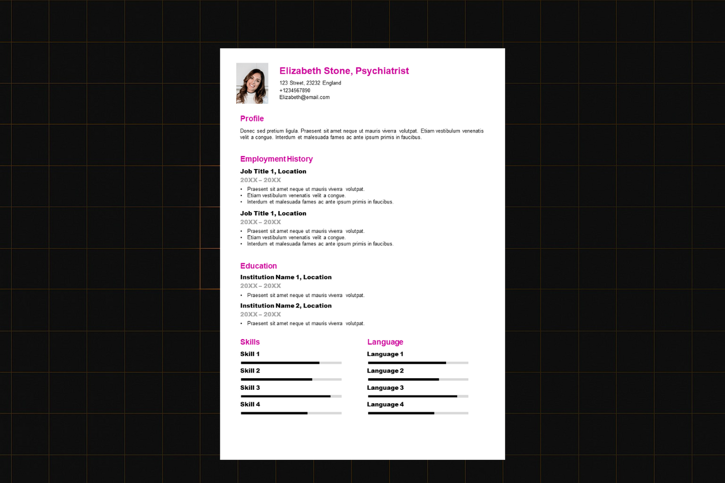 EZ Resume Template 4